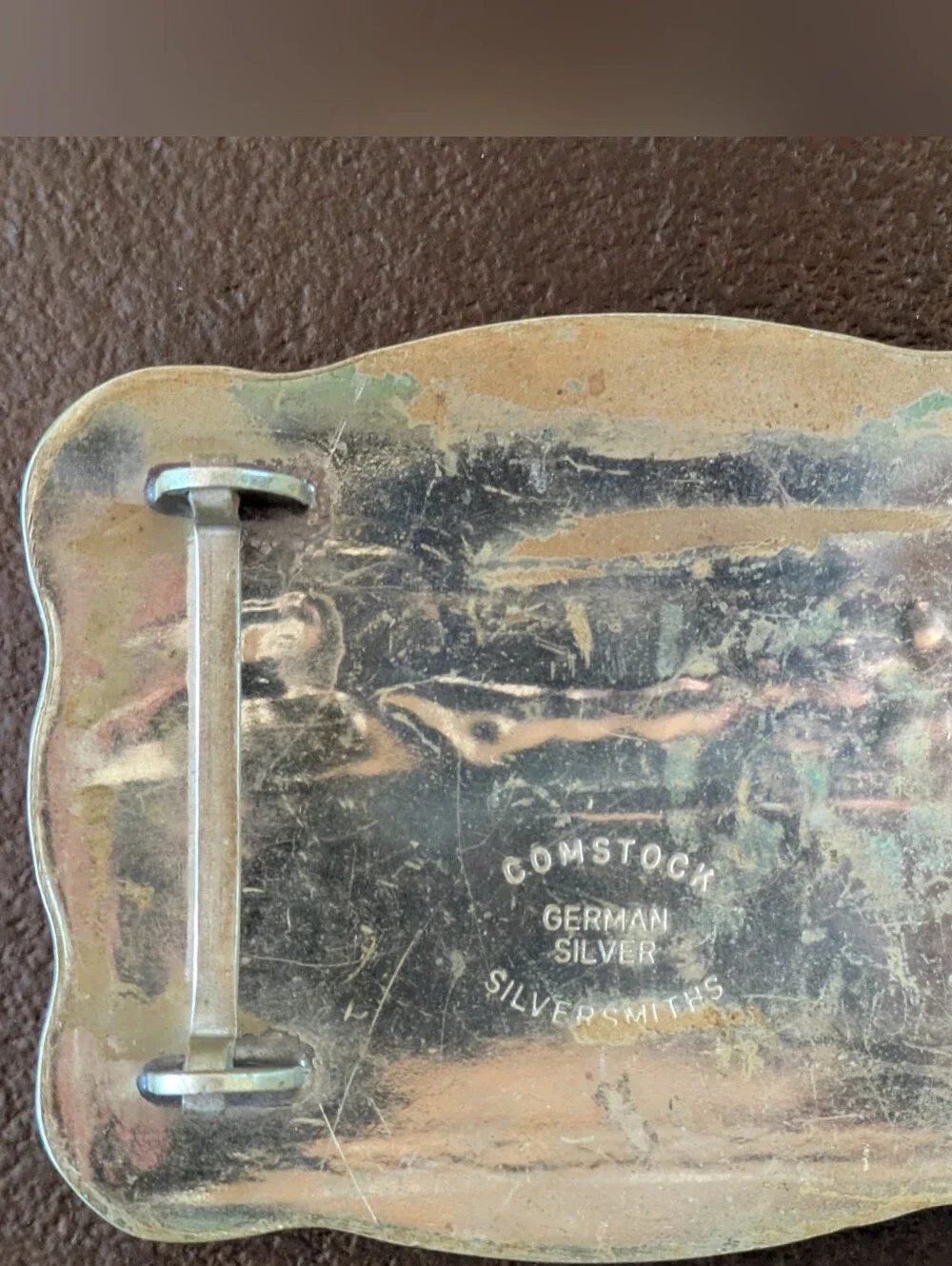 Vintage Silver And Brass Western Rodeo Calf Roping Belt Buckle